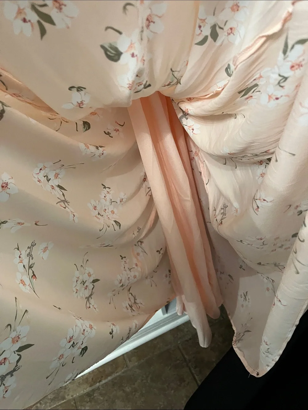 Abercrombie & Fitch Peach Floral Spaghetti-Strap Maxi Dress